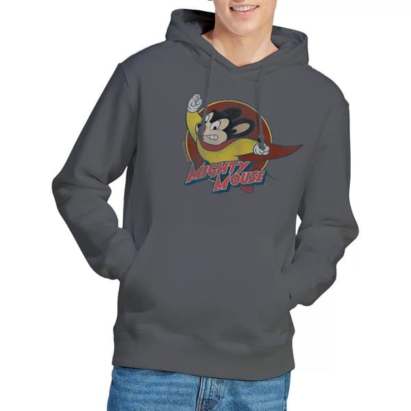 Mighty Mouse Herr Circle Hoodie S Kolgrå Charcoal S