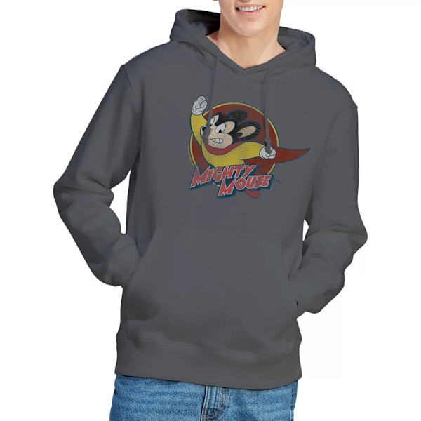 Mighty Mouse Herr Circle Hoodie XXL Kolgrå Charcoal XXL