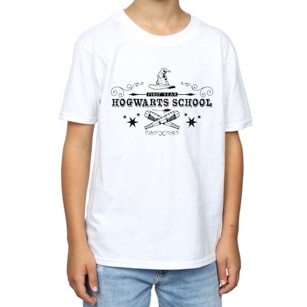 Harry Potter Boys Hogwarts Första Året T-Shirt 12-13 År Vit White 12-13 Years