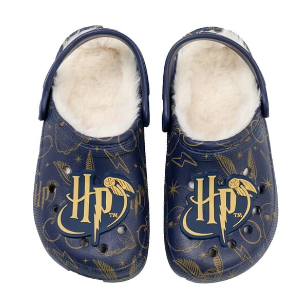 Harry Potter Flickor Logotyp Pälsfodrade Träskor 2 UK Marinblå Navy 2 UK