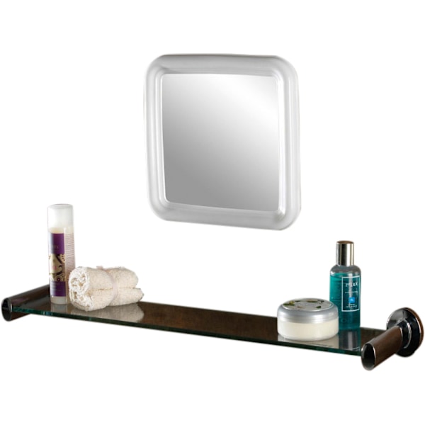 SupaHome Kvadratisk Plast Spegel En Storlek Vit White One Size