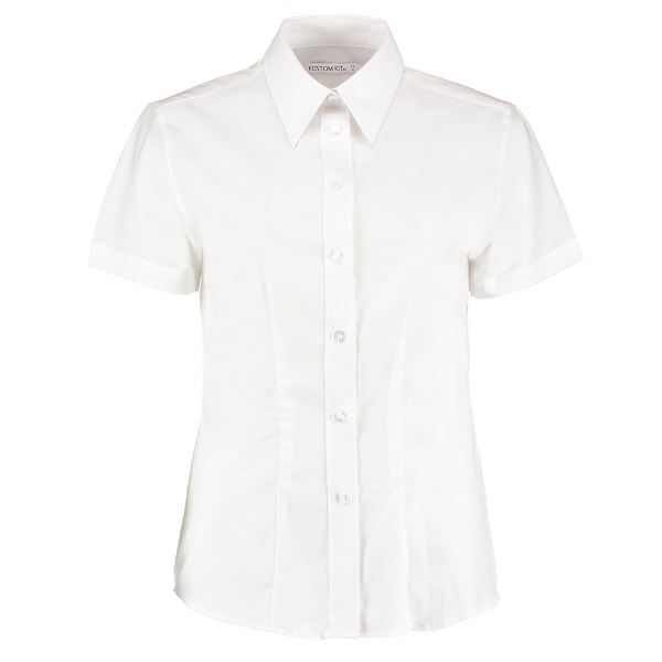 Kustom Kit Dam Workwear Oxford Kortärmad Skjorta 24 Vit White 24