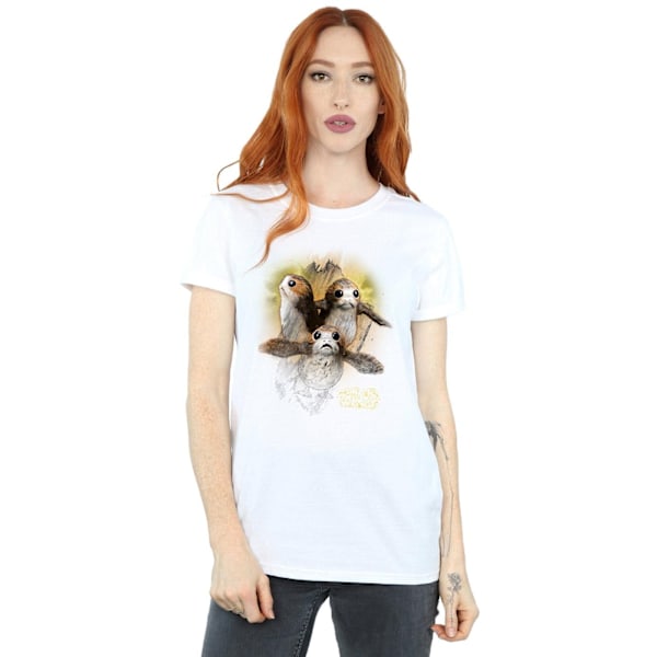 Star Wars: The Last Jedi Dam/Damer Porg Borstad Bomull Boyfriend T-shirt White M