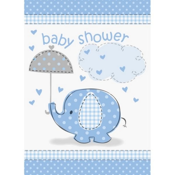 Unika Party Paraplyphants Baby Shower Inbjudningar One Size Blue/W Blue/White One Size