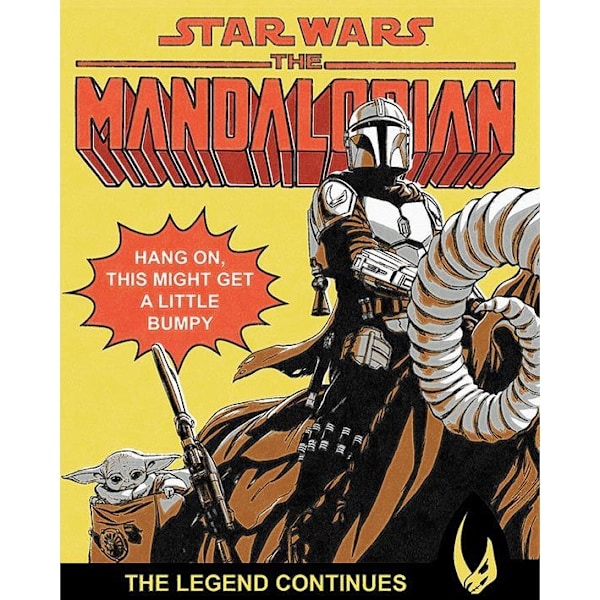 Star Wars The Mandalorian Hang On inramad duktryck 50cm x 40 Multicoloured 50cm x 40cm