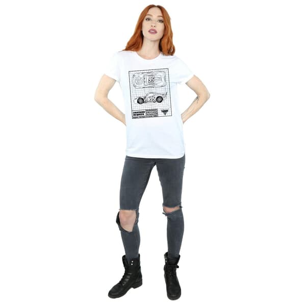 Disney Dam/Dam Bilar Blixten McQueen Ritning Bomull Bo White S