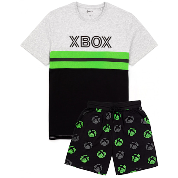 Xbox herr pyjamas med färgblock, kort modell, M, svart Black M