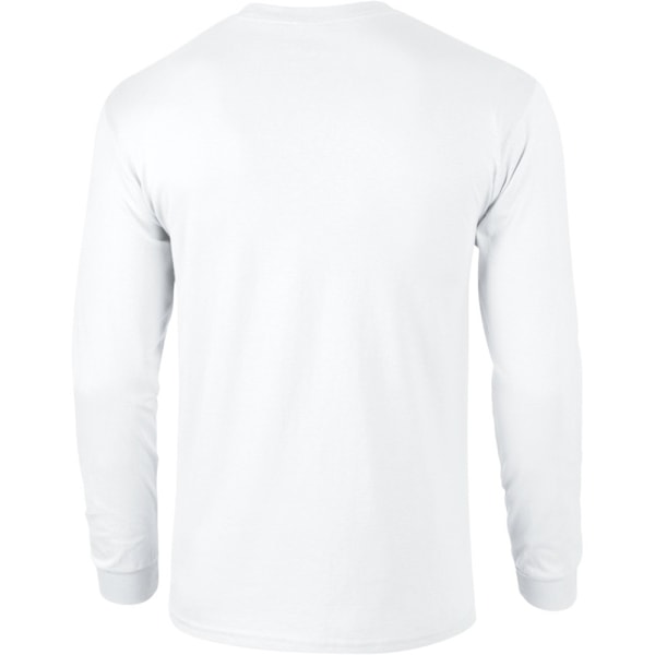 Gildan Herr Enfärgad Rund Halsad Ultra Cotton Långärmad T-shirt M White M