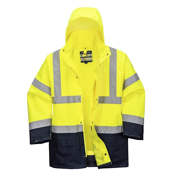Portwest Essential 5-i-1 Hi-Vis-jacka för män 4XL Gul/Marinblå Yellow/Navy 4XL