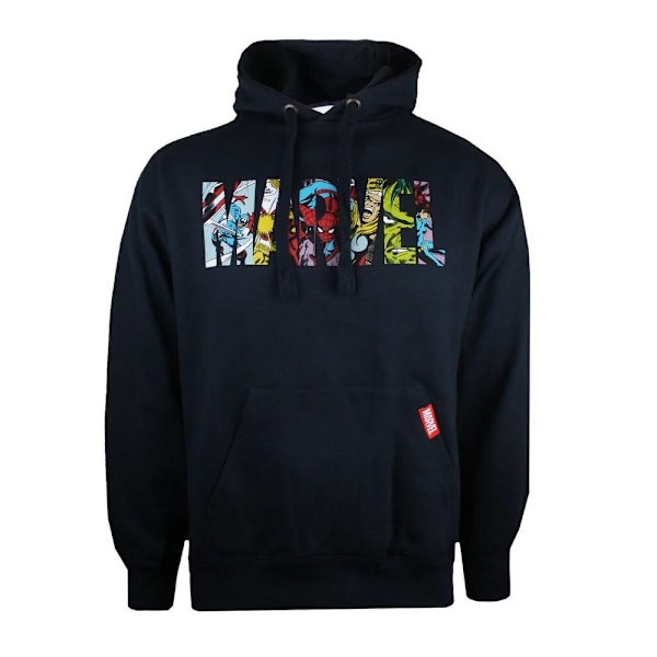 Marvel Herrkaraktärer Logotyp Hoodie M Marinblå Navy M