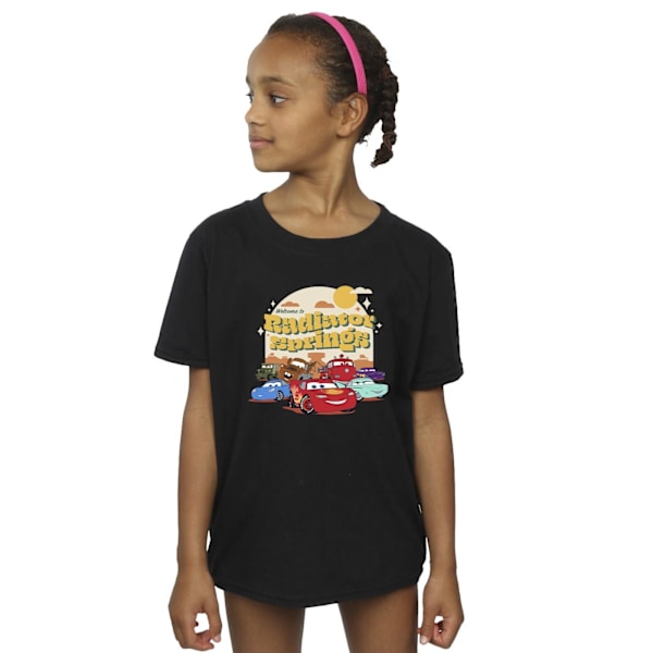 Disney Girls Cars Radiator Springs Group Bomull T-shirt 7-8 år Black 7-8 Years