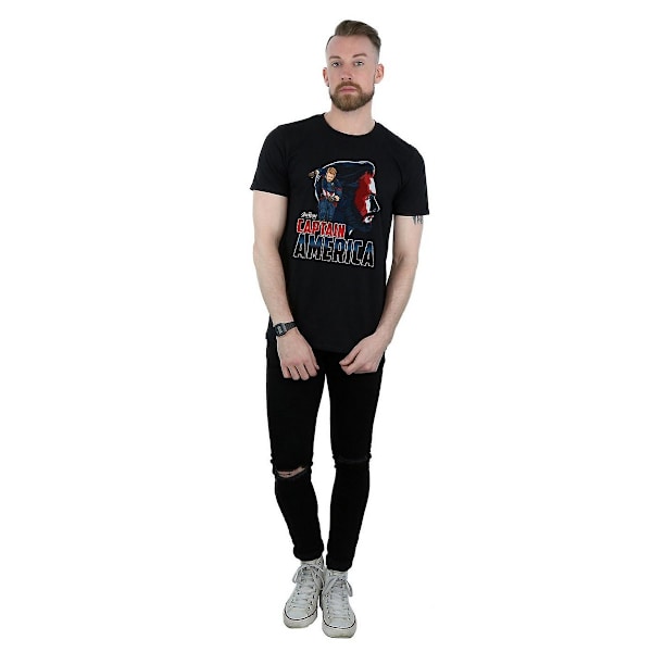 Avengers Infinity War Herr Captain America T-shirt 3XL Svart Black 3XL