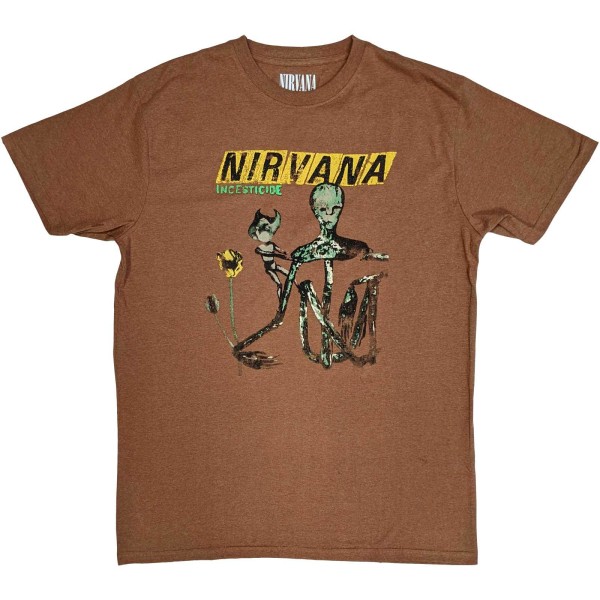 Nirvana unisex Vuxen Incesticide Album T-shirt M Brun Brown M