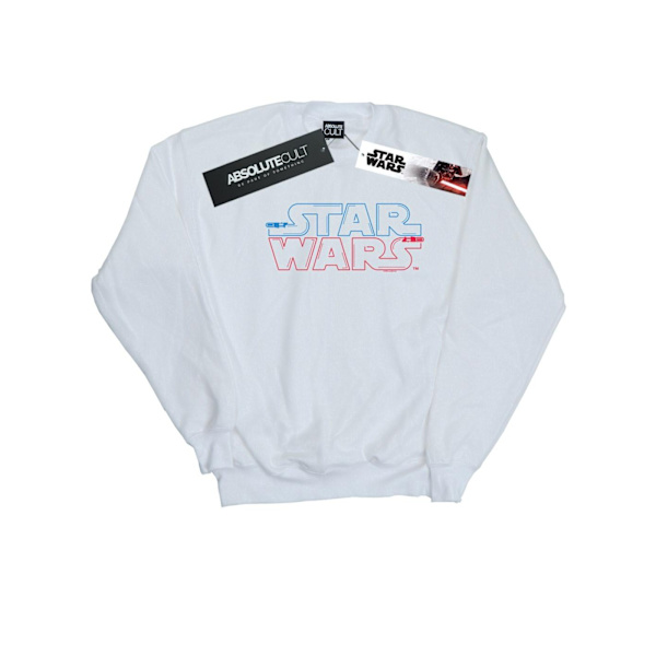Star Wars Herr Sweatshirt med Ljussabel-logotyp 4XL Vit White 4XL