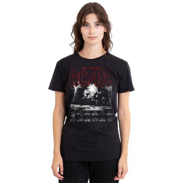 AC/DC Unisex Vuxen Logo Stack T-Shirt L Svart Black L