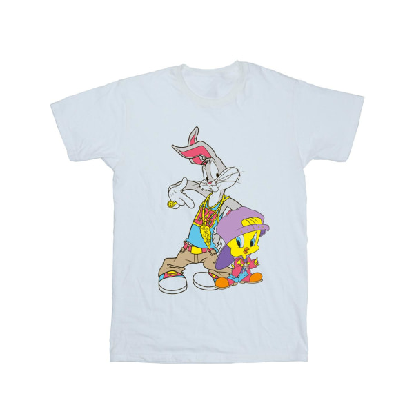 Looney Tunes Dam/Dam Bugs Och Tweety Hip Hop Cotton Boyfr White L