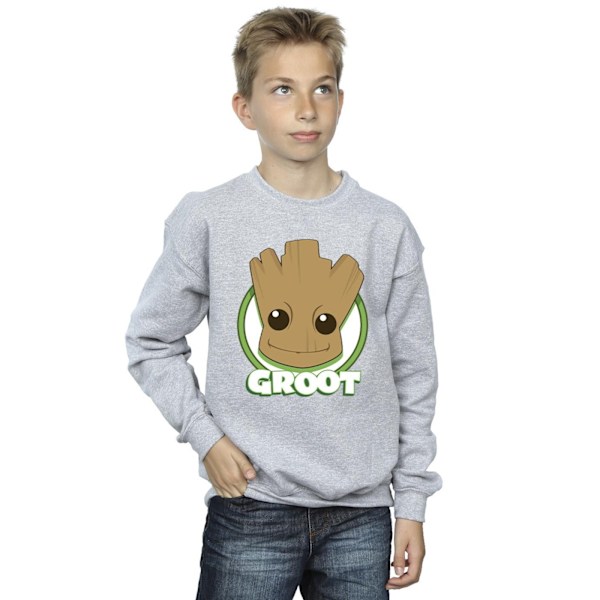 Guardians Of The Galaxy Boys Groot Badge Sweatshirt 7-8 år S Sports Grey 7-8 Years