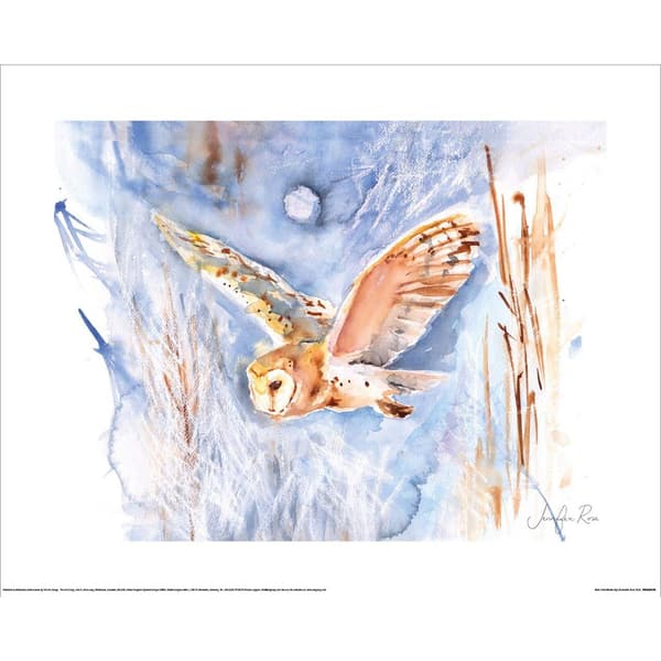 Jennifer Rose Tornuggla Vinterhimmel Affisch 50cm x 40cm x 0.1cm Blå Blue/Brown/White 50cm x 40cm x 0.1cm