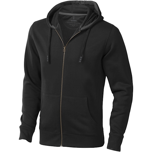 Elevate Mens Arora Hooded Full Zip Sweater XS Solid Black Solid Black XS