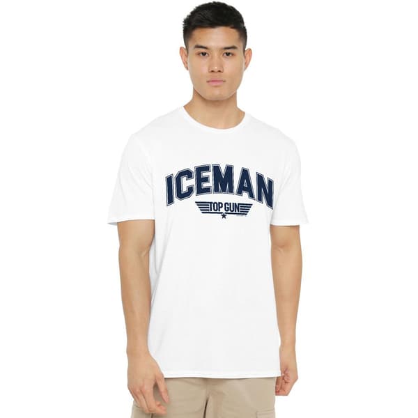 Top Gun Iceman Varsity T-shirt för män 5XL Vit White 5XL