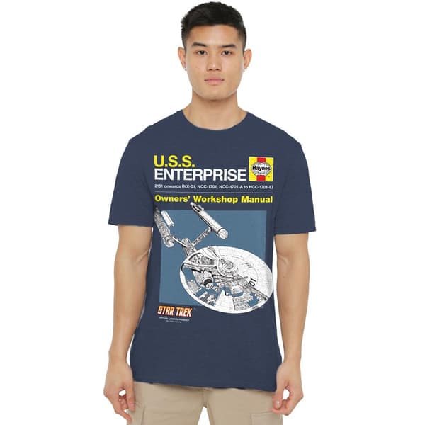 Star Trek Unisex Vuxen Enterprise Manual T-Shirt M Marinblå Navy M