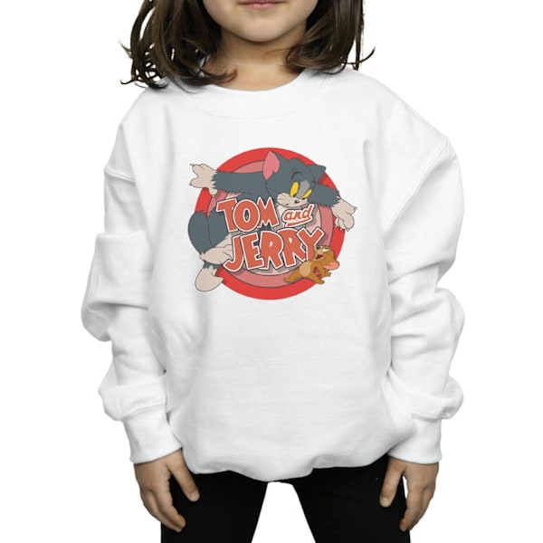 Tom And Jerry Girls Classic Catch Sweatshirt 7-8 år Vit White 7-8 Years
