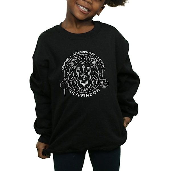 Harry Potter Tjejer Gryffindor Sigill Sweatshirt 7-8 År Svart Black 7-8 Years