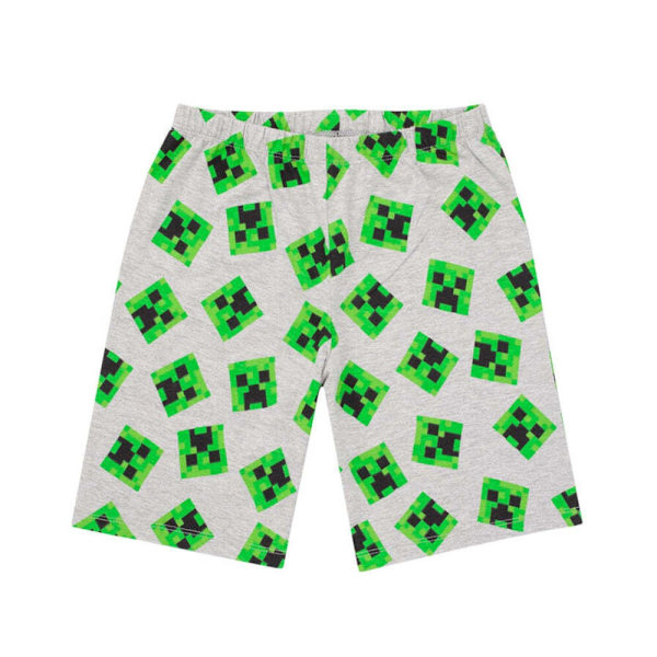 Minecraft Pojkar Kort Pyjamas Set 8-9 År Svart/Heather Grå/Grön Black/Heather Grey/Green 8-9 Years