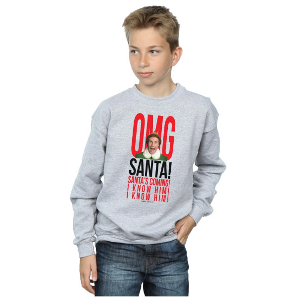 Elf Boys OMG Santa I Know Him Sweatshirt 9-11 Years Sports Grey Sports Grey 9-11 Years