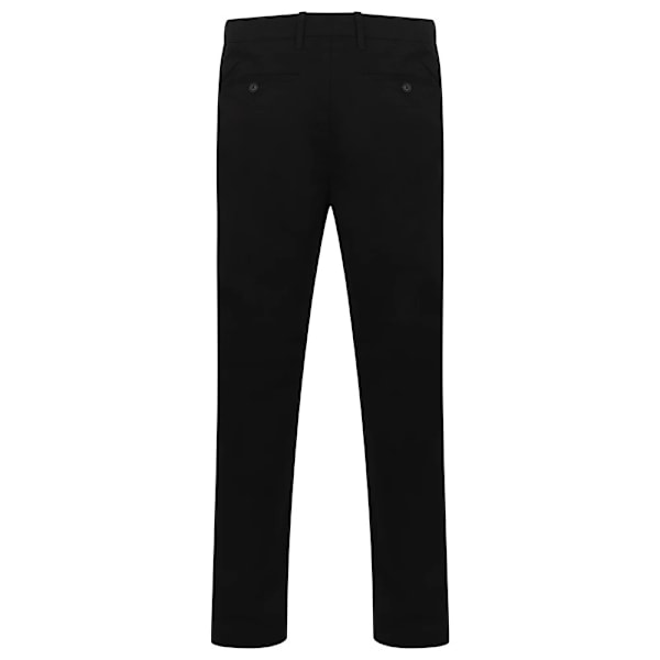 Henbury herr stretch flex midjebands chinos 42R svart Black 42R