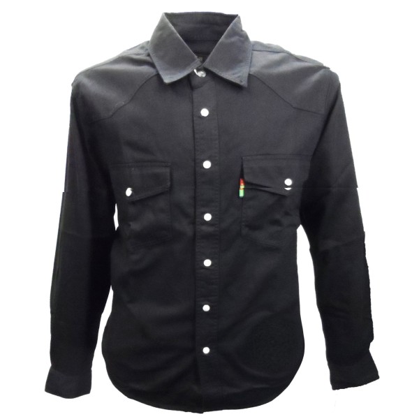 D555 västerländsk jeansskjorta för män X-Large Svart Black X-Large