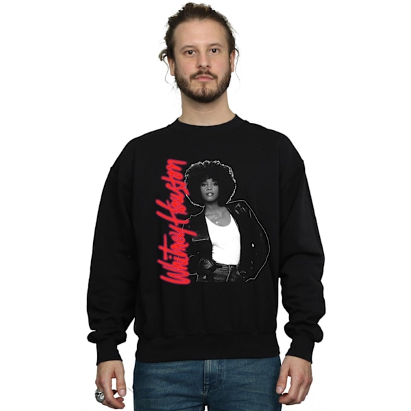 Whitney Houston Mens Whitney Pose Sweatshirt L Svart Black L