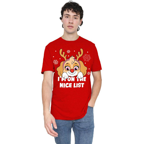 Paw Patrol Unisex Vuxen Fin Jul Skye T-Shirt XXL Röd Red XXL