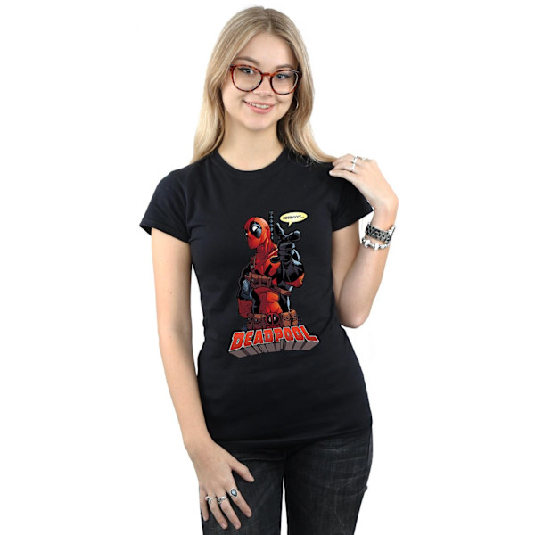 Marvel Dam/Damer Deadpool Hey You Bomull T-shirt XL Svart Black XL