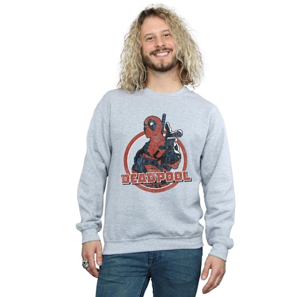 Marvel Deadpool Gun Finger Sweatshirt S Sports Grey för män Sports Grey S