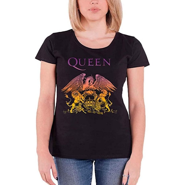Queen Dam/Damer Gradient Crest T-Shirt XS Svart Black XS