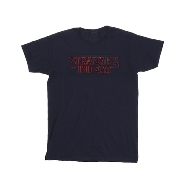 Netflix Boys Stranger Things Glow Logo T-Shirt 12-13 år Marinblå Navy Blue 12-13 Years