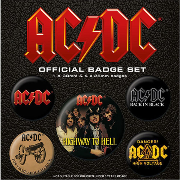 AC/DC Button Badge Set One Size Svart/Röd Black/Red One Size