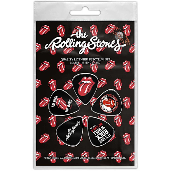 The Rolling Stones Tongue Plectrum (5-pack) One Size Svart/Röd Black/Red One Size