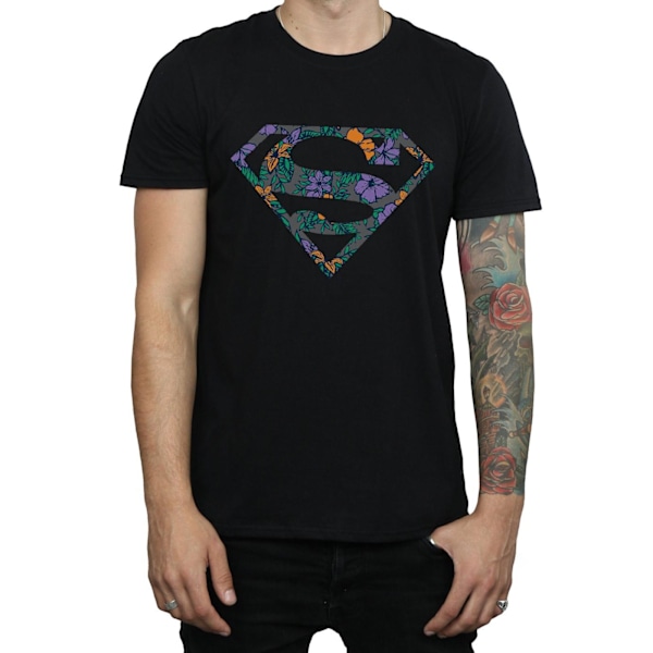 DC Comics Superman Floral Logo 1 T-shirt 3XL Svart Black 3XL