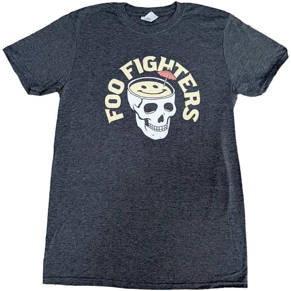 Foo Fighters Unisex Vuxen Skalle Cocktail T-Shirt S Grå Grey S
