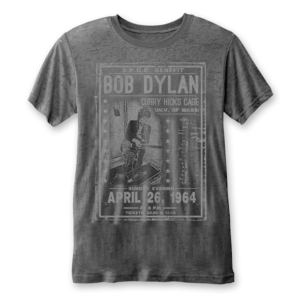Bob Dylan Unisex Vuxen Curry Hicks Cage Burnout Bomull T-shirt Charcoal Grey S