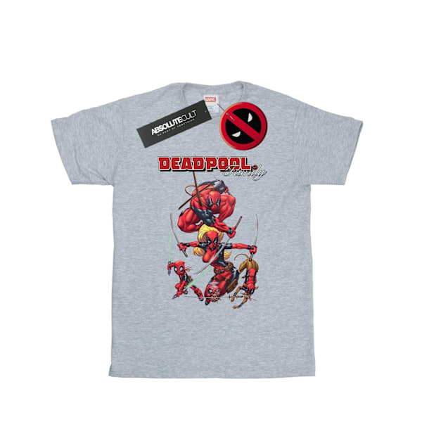 Marvel Dam/Damer Deadpool Family Bomull Boyfriend T-shirt M Sports Grey M