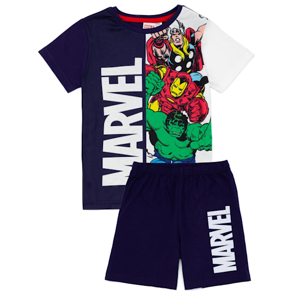 Marvel Boys Superhero Short Pyjama Set 4-5 år Marinblå/Vit Navy/White 4-5 Years