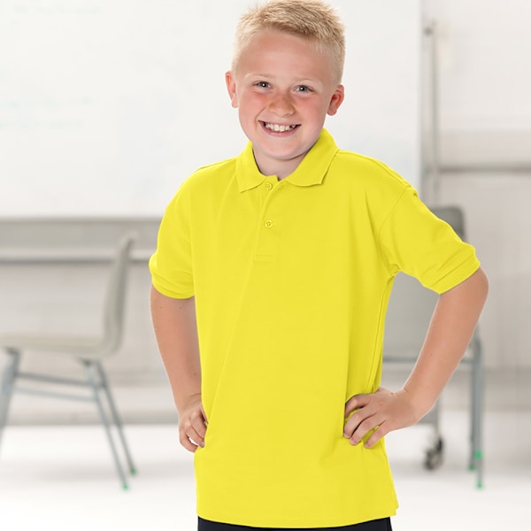 Jerzees Schoolgear Barn 65/35 Pique Polotröja (2-pack) Yellow 11-12