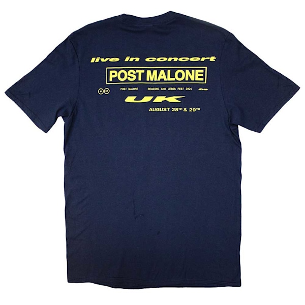 Post Malone Unisex Adult Live In Concert Back Print T-Shirt XXL Navy Blue XXL