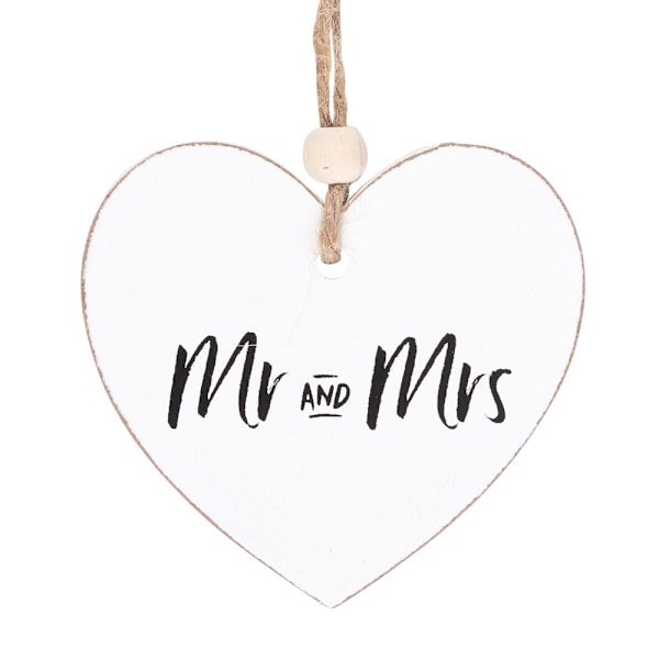 Something Different Mr and Mrs Hjärta Hängande Sentiment Skylt En White One Size