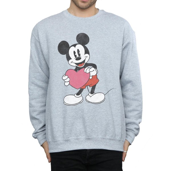 Disney Herr Musse Pigg Valentine Heart Sweatshirt S Sports Gr Sports Grey S