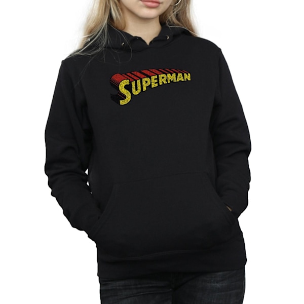 DC Comics Dam/Kvinnor Superman Teleskopisk Crackle Logo Hoodie Black XL