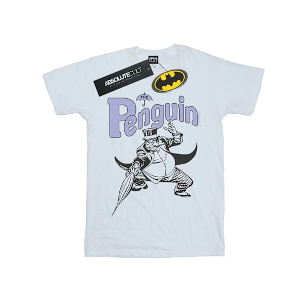 DC Comics Dam/Damer Penguin Mono Action Pose Bomull Boyfriend T-shirt White S